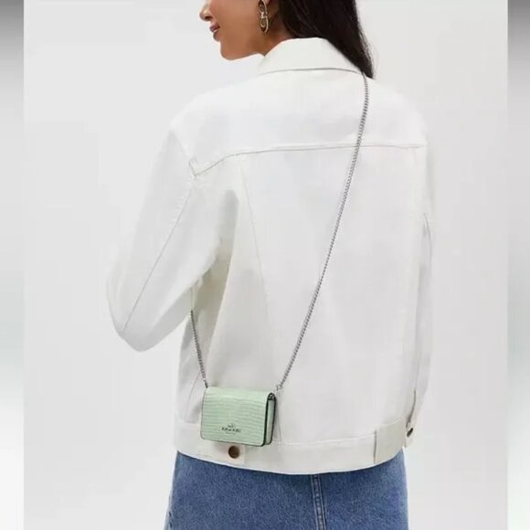 Coach Mini Wallet on Chain - NWT (pale green) - Picture 4 of 7